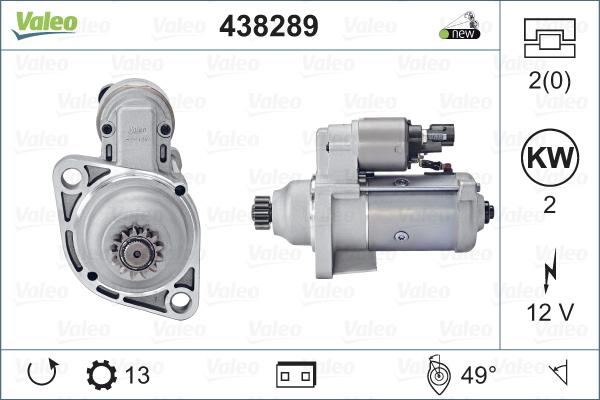 Valeo 438289 - Стартер www.autospares.lv