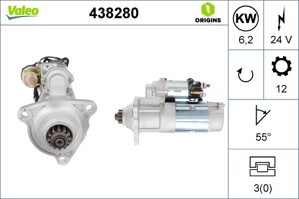 Valeo 438280 - Стартер www.autospares.lv