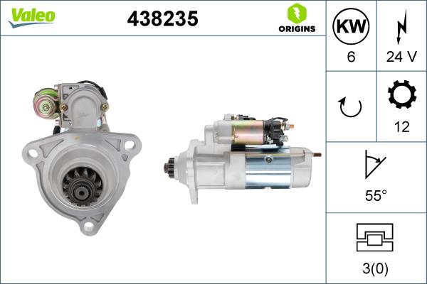 Valeo 438 235 - Стартер www.autospares.lv