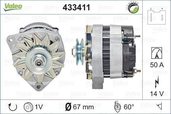 Valeo 433411 - Генератор www.autospares.lv