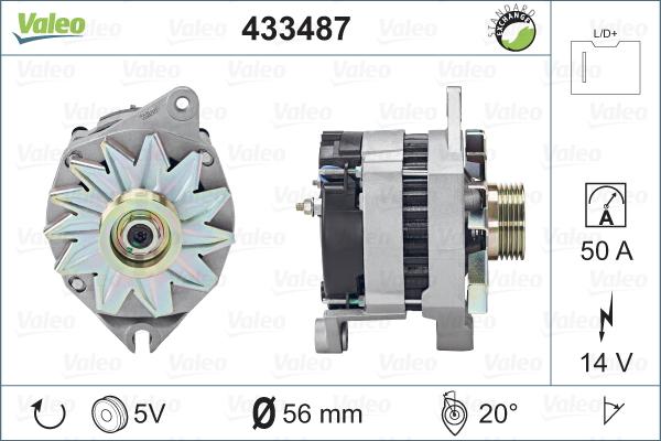 Valeo 433487 - Ģenerators www.autospares.lv