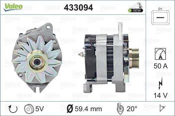 Valeo 433094 - Генератор www.autospares.lv