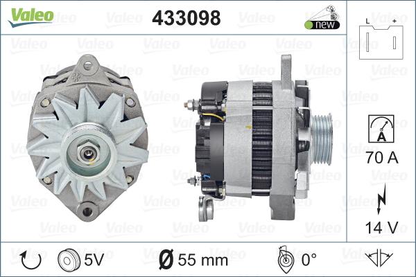 Valeo 433098 - Ģenerators www.autospares.lv