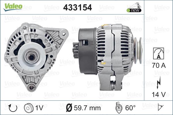 Valeo 433154 - Ģenerators autospares.lv