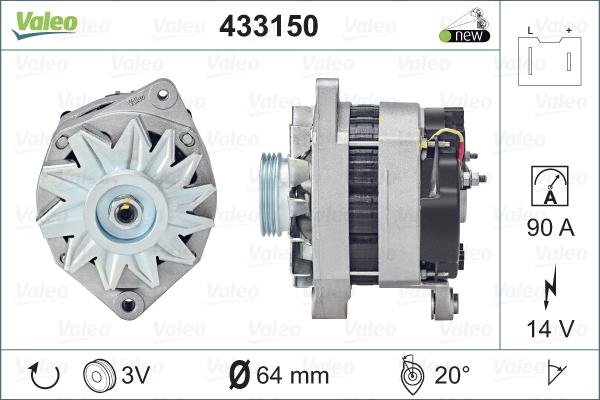 Valeo 433150 - Ģenerators autospares.lv