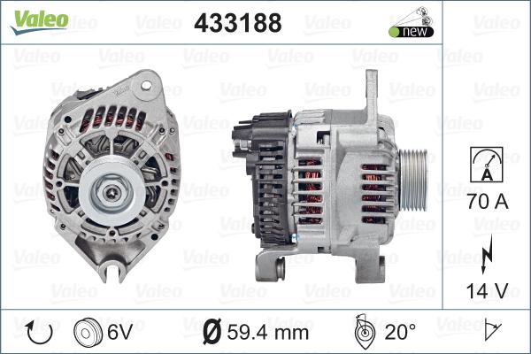 Valeo 433188 - Ģenerators www.autospares.lv