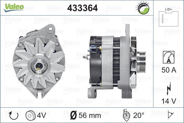 Valeo 433364 - Ģenerators autospares.lv