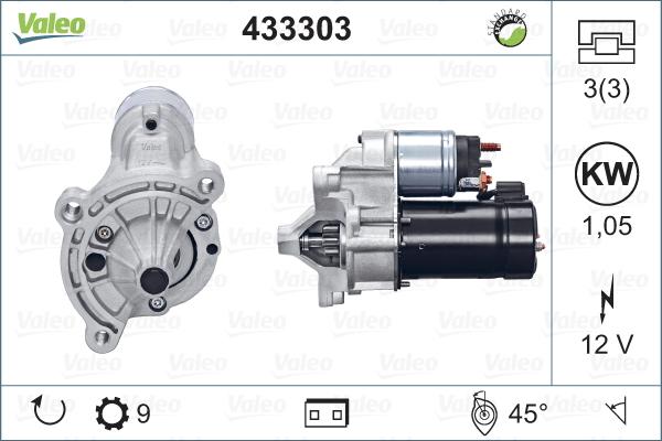 Valeo 433303 - Starteris www.autospares.lv