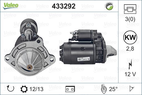 Valeo 433292 - Стартер www.autospares.lv