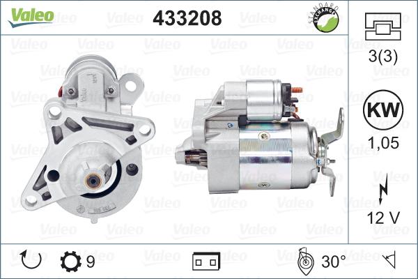 Valeo 433208 - Стартер www.autospares.lv