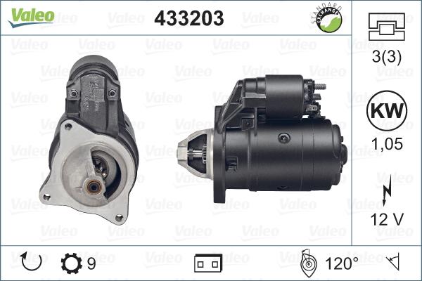 Valeo 433203 - Starteris autospares.lv