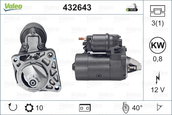 Valeo 432643 - Стартер www.autospares.lv