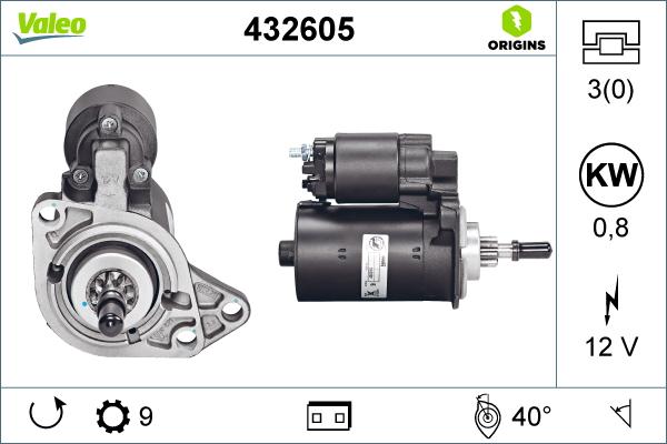 Valeo 432605 - Стартер www.autospares.lv