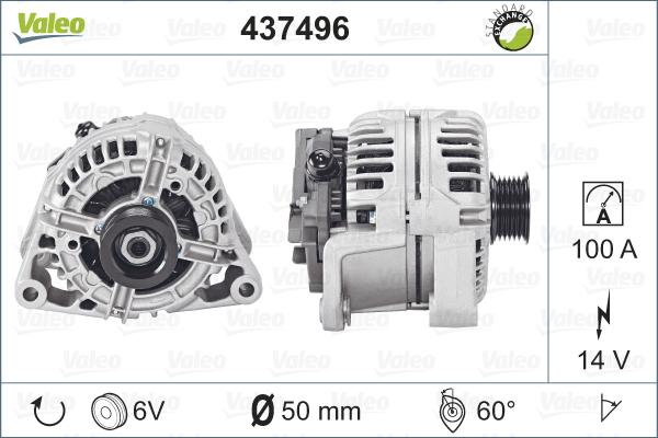 Valeo 437496 - Ģenerators autospares.lv