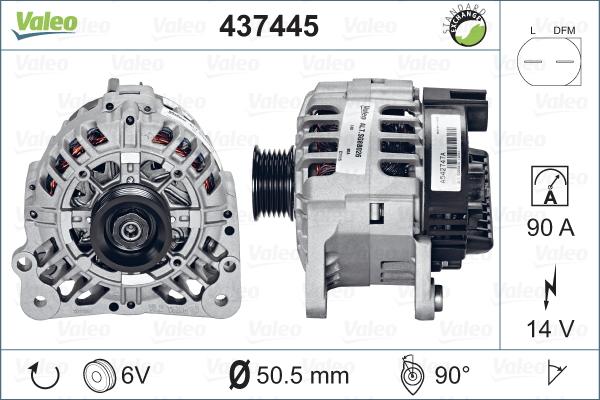 Valeo 437445 - Генератор www.autospares.lv