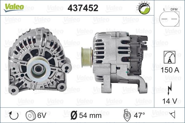 Valeo 437452 - Генератор www.autospares.lv