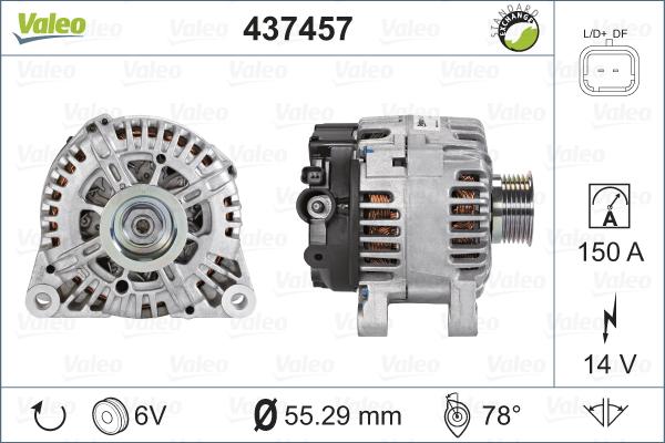 Valeo 437457 - Ģenerators autospares.lv