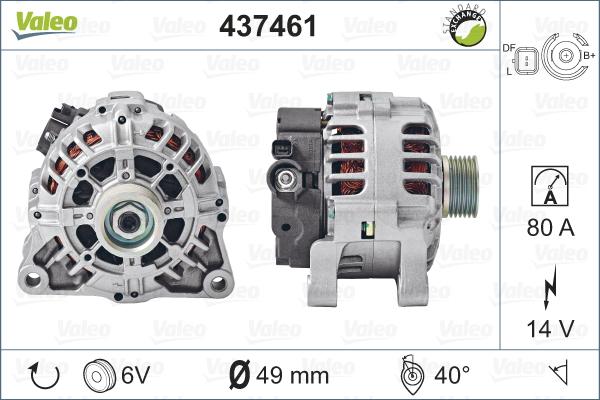 Valeo 437461 - Генератор www.autospares.lv