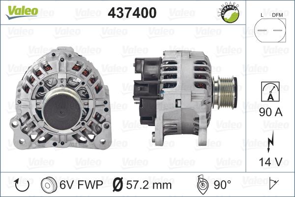 Valeo 437400 - Генератор www.autospares.lv