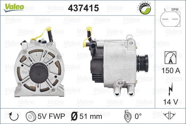 Valeo 437415 - Генератор www.autospares.lv