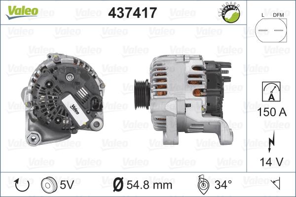 Valeo 437417 - Генератор www.autospares.lv