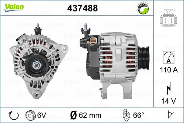 Valeo 437488 - Генератор www.autospares.lv