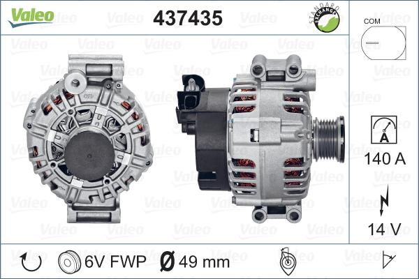 Valeo 437435 - Генератор www.autospares.lv