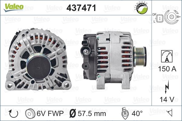 Valeo 437471 - Alternator www.autospares.lv