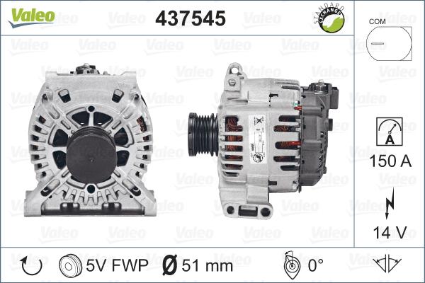 Valeo 437545 - Ģenerators autospares.lv