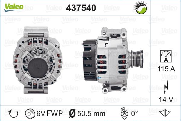 Valeo 437540 - Генератор www.autospares.lv