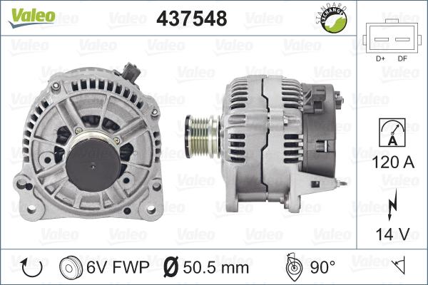 Valeo 437548 - Генератор www.autospares.lv