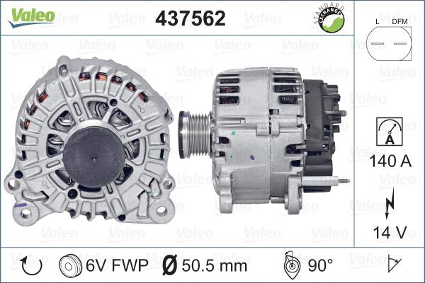 Valeo 437562 - Генератор www.autospares.lv