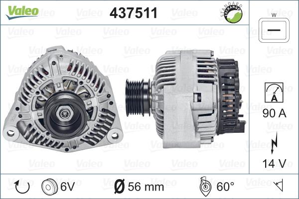 Valeo 437511 - Генератор www.autospares.lv