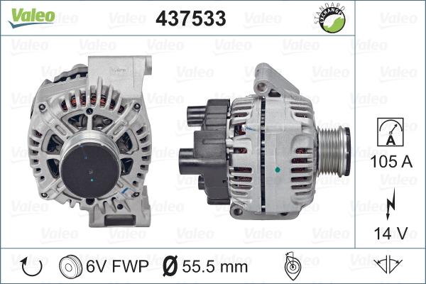 Valeo 437533 - Генератор www.autospares.lv