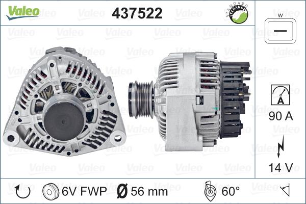 Valeo 437522 - Генератор www.autospares.lv