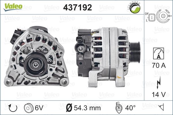 Valeo 437192 - Ģenerators autospares.lv