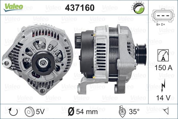 Valeo 437160 - Генератор www.autospares.lv