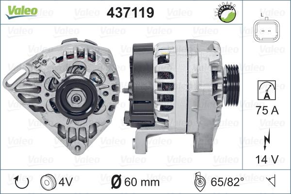 Valeo 437119 - Ģenerators www.autospares.lv