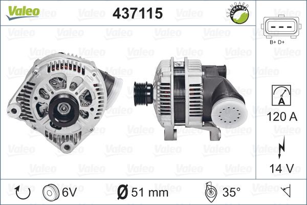 Valeo 437115 - Alternator www.autospares.lv