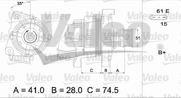 Valeo 437115 - Ģenerators www.autospares.lv