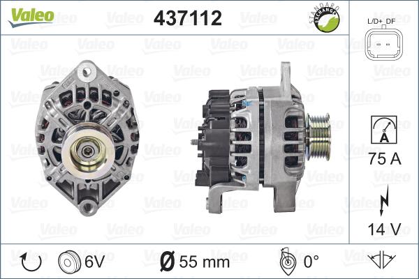 Valeo 437112 - Генератор www.autospares.lv