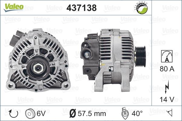 Valeo 437138 - Генератор www.autospares.lv