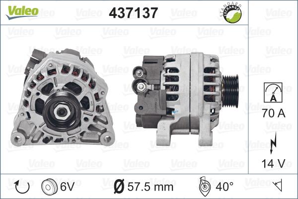 Valeo 437137 - Alternator www.autospares.lv