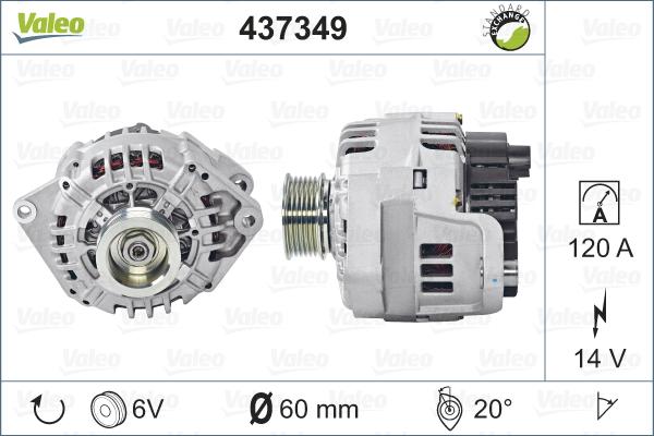 Valeo 437349 - Ģenerators autospares.lv