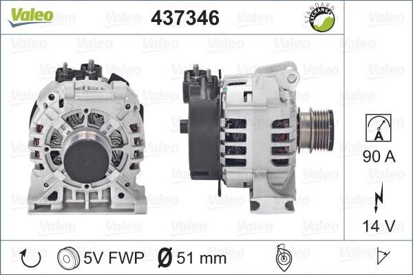 Valeo 437346 - Генератор www.autospares.lv