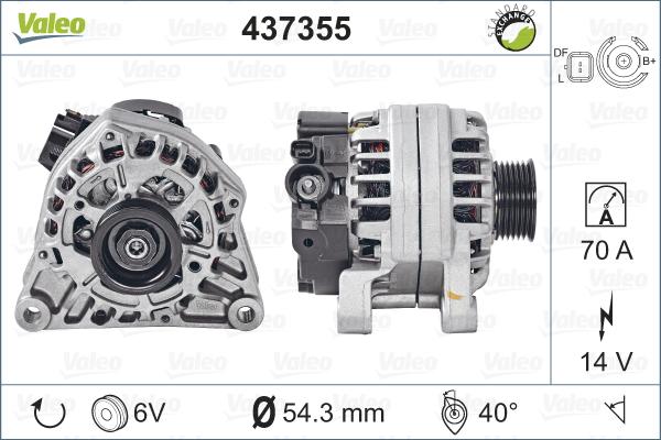 Valeo 437355 - Ģenerators www.autospares.lv