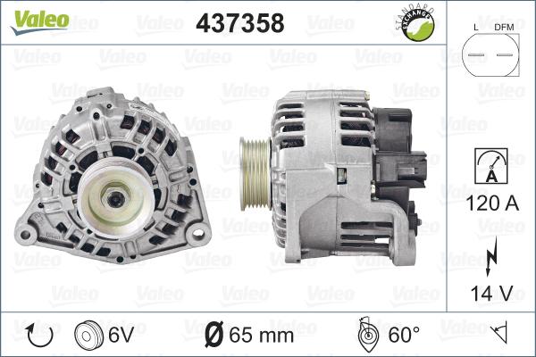 Valeo 437358 - Ģenerators autospares.lv