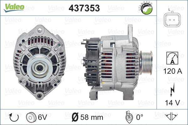 Valeo 437353 - Ģenerators autospares.lv