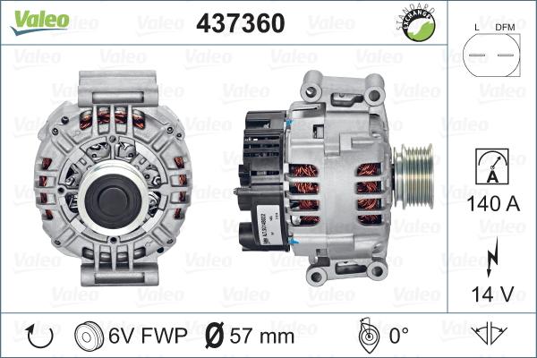 Valeo 437360 - Ģenerators autospares.lv