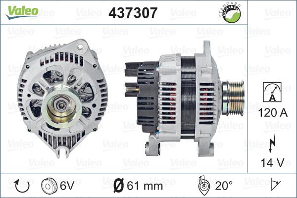 Valeo 437307 - Генератор www.autospares.lv